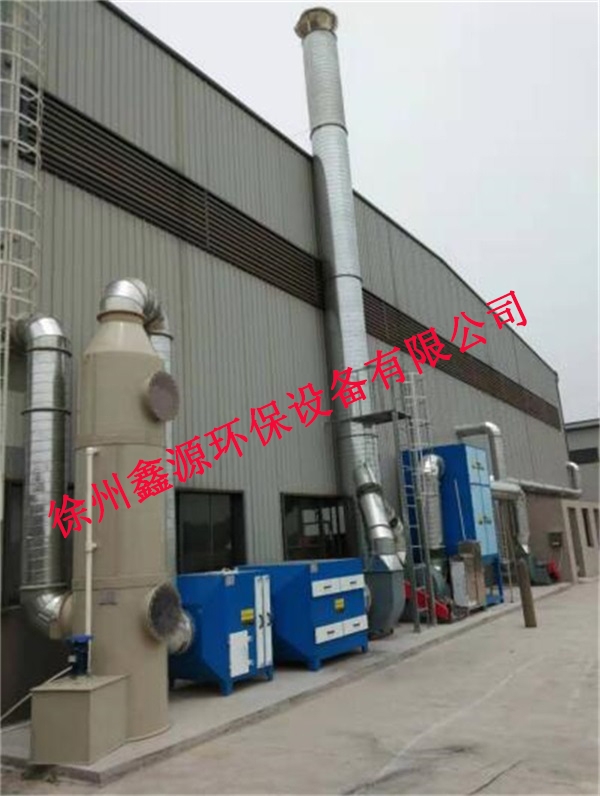 苏州某企业选项美彩国际滤筒除尘，活性碳箱，喷淋塔工程